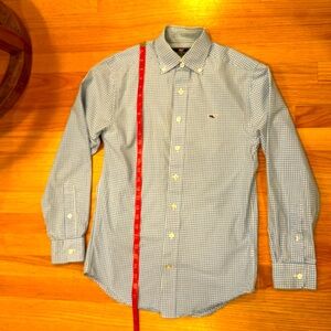 Vineyard Vines button down Classic Fit Whale Shirt Men’s XS Blue White Gingham